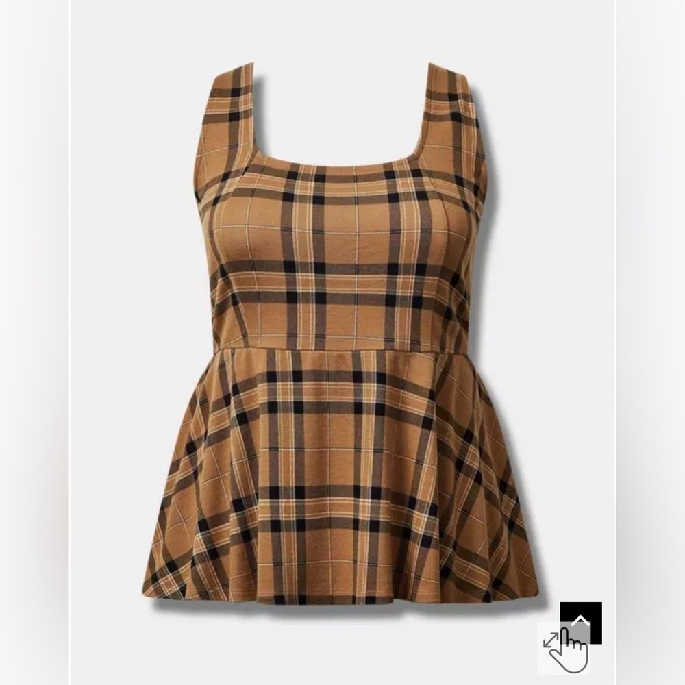 Ponte Square Neck Peplum Top
